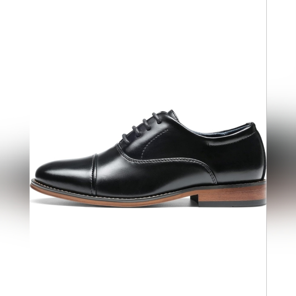 Bruno Marc Men’s Black Oxford Dress Shoes | Cap Toe Derby | Size 12W |